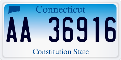 CT license plate AA36916