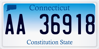 CT license plate AA36918