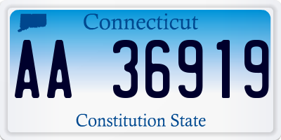 CT license plate AA36919