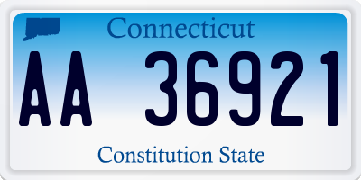 CT license plate AA36921