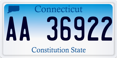 CT license plate AA36922