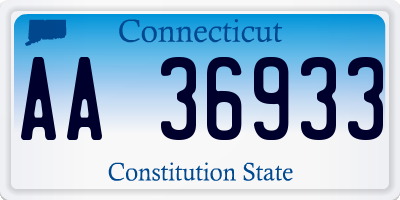CT license plate AA36933