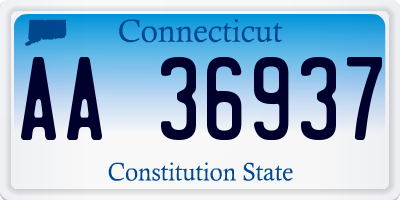 CT license plate AA36937