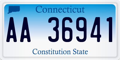 CT license plate AA36941
