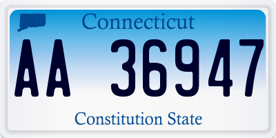 CT license plate AA36947