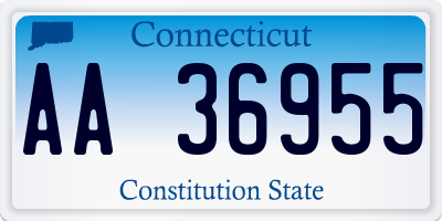 CT license plate AA36955