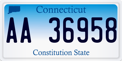 CT license plate AA36958