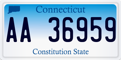 CT license plate AA36959