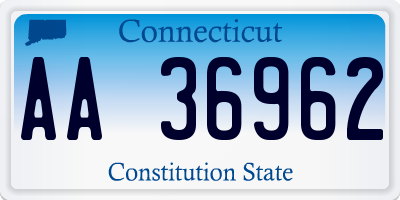 CT license plate AA36962