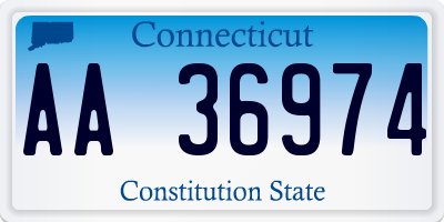 CT license plate AA36974