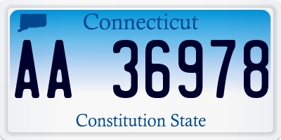 CT license plate AA36978