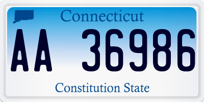CT license plate AA36986