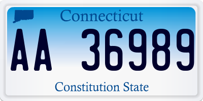 CT license plate AA36989