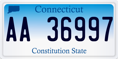 CT license plate AA36997