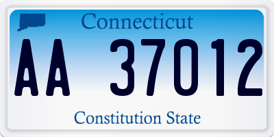 CT license plate AA37012