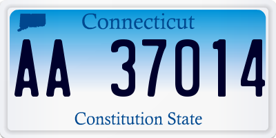 CT license plate AA37014
