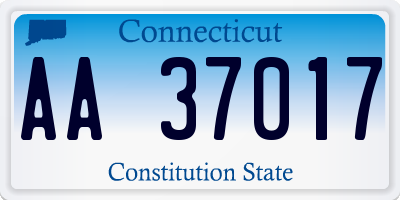 CT license plate AA37017