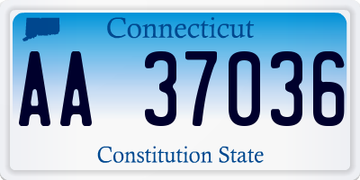 CT license plate AA37036
