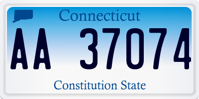 CT license plate AA37074