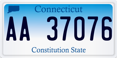 CT license plate AA37076