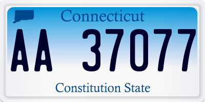 CT license plate AA37077