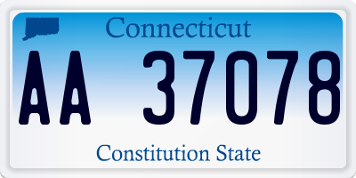CT license plate AA37078
