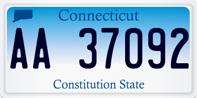 CT license plate AA37092