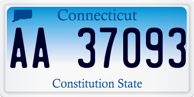 CT license plate AA37093