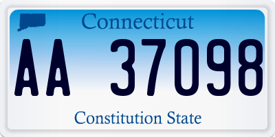 CT license plate AA37098