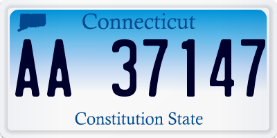 CT license plate AA37147