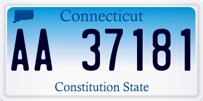 CT license plate AA37181