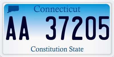 CT license plate AA37205