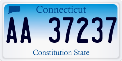 CT license plate AA37237