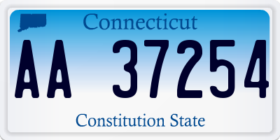 CT license plate AA37254