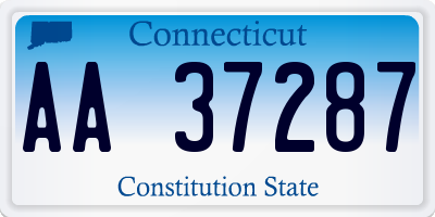 CT license plate AA37287