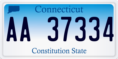 CT license plate AA37334