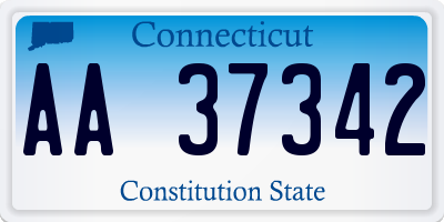 CT license plate AA37342