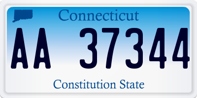 CT license plate AA37344