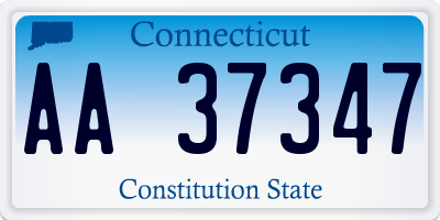 CT license plate AA37347