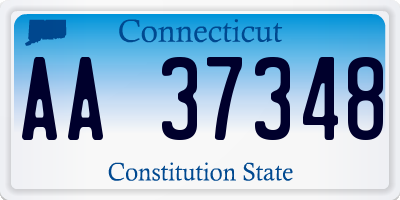 CT license plate AA37348