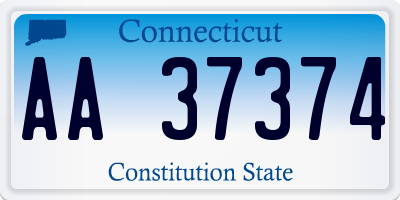 CT license plate AA37374