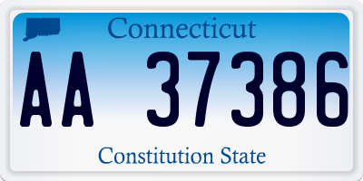 CT license plate AA37386