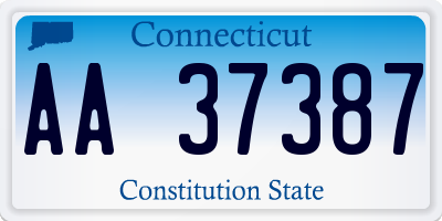 CT license plate AA37387