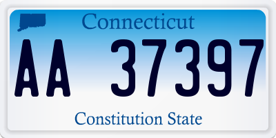 CT license plate AA37397