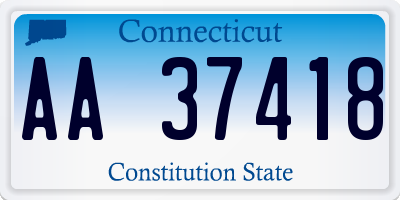 CT license plate AA37418