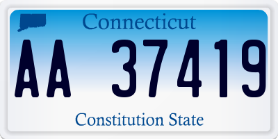 CT license plate AA37419