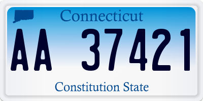 CT license plate AA37421