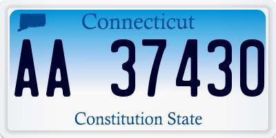 CT license plate AA37430