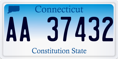 CT license plate AA37432