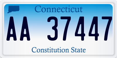 CT license plate AA37447